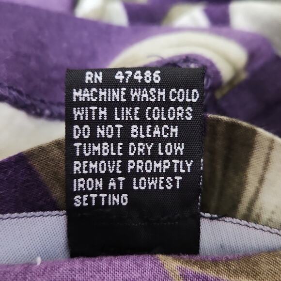 Variations Woman Purple Maxi Dress Size 18W Tropical Button Front Vacation Tie - Picture 9 of 10